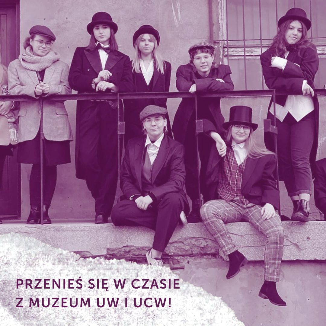 Grafika promująca wolontariat z Muzeum UW 11 listopada