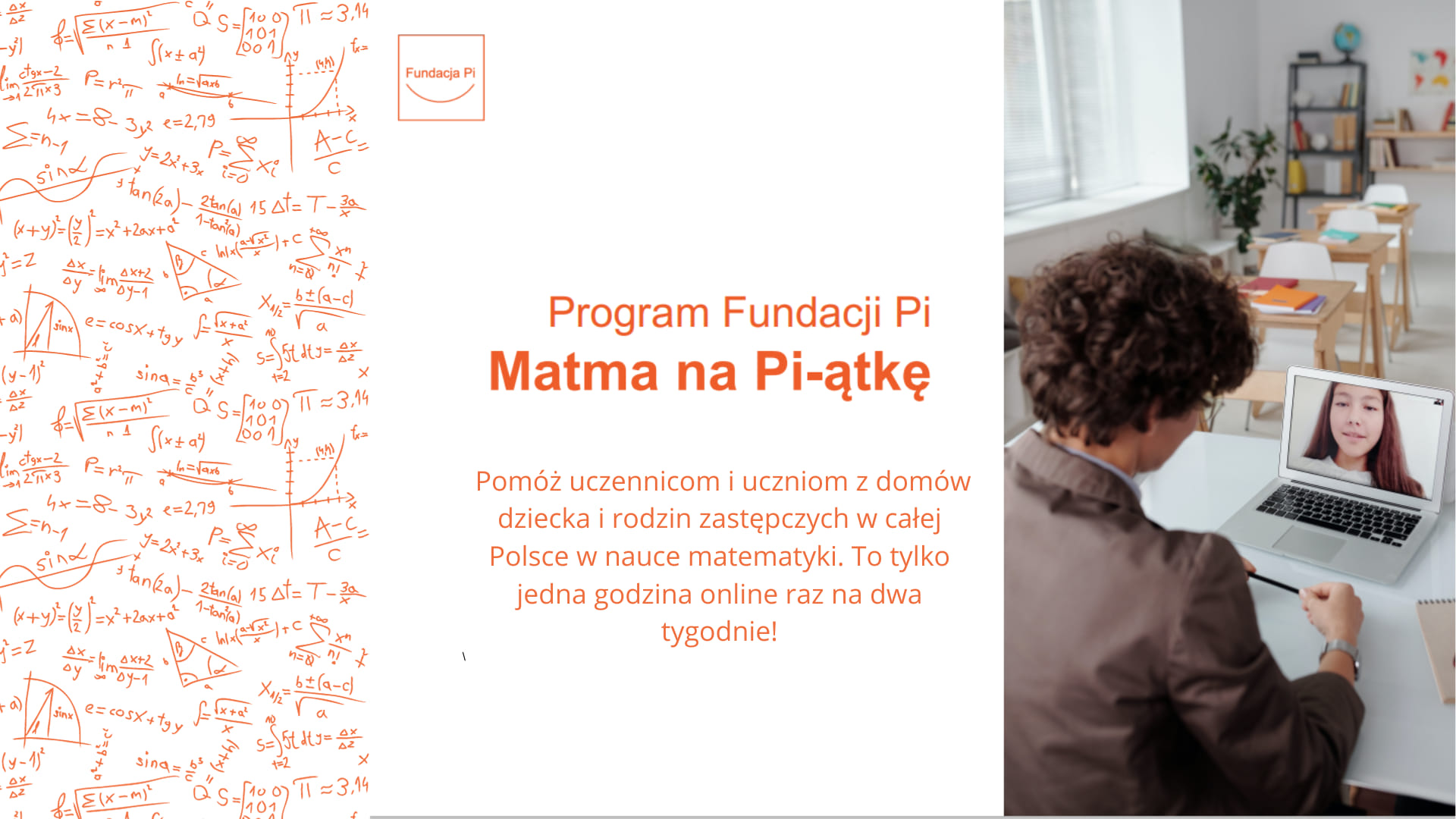 Matma na piątkę - grafika promująca wolontariat